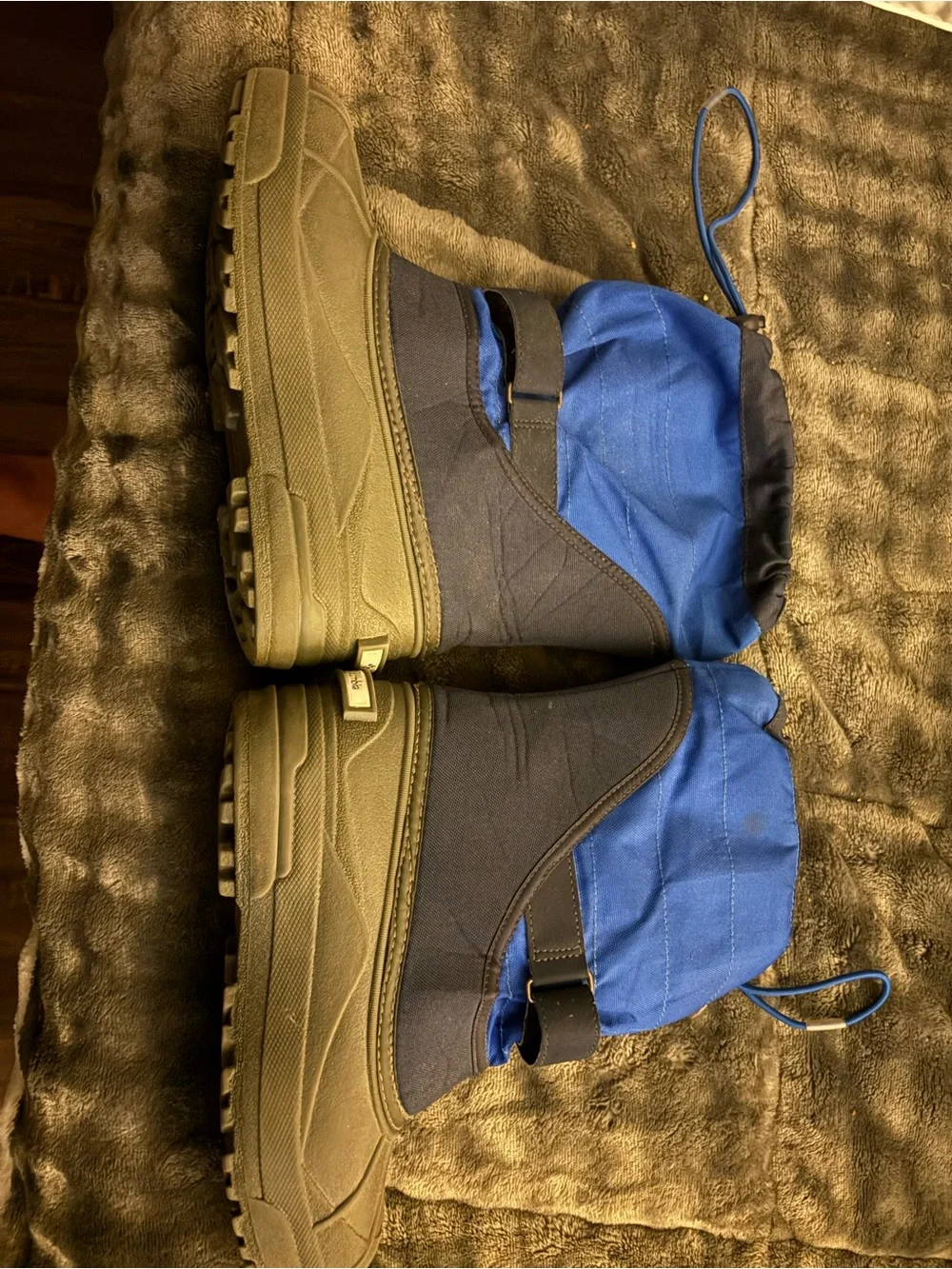 Columbia Youth Size 6 Powderbug Plus ll Waterproof Winter Snow Boots Blue Gray